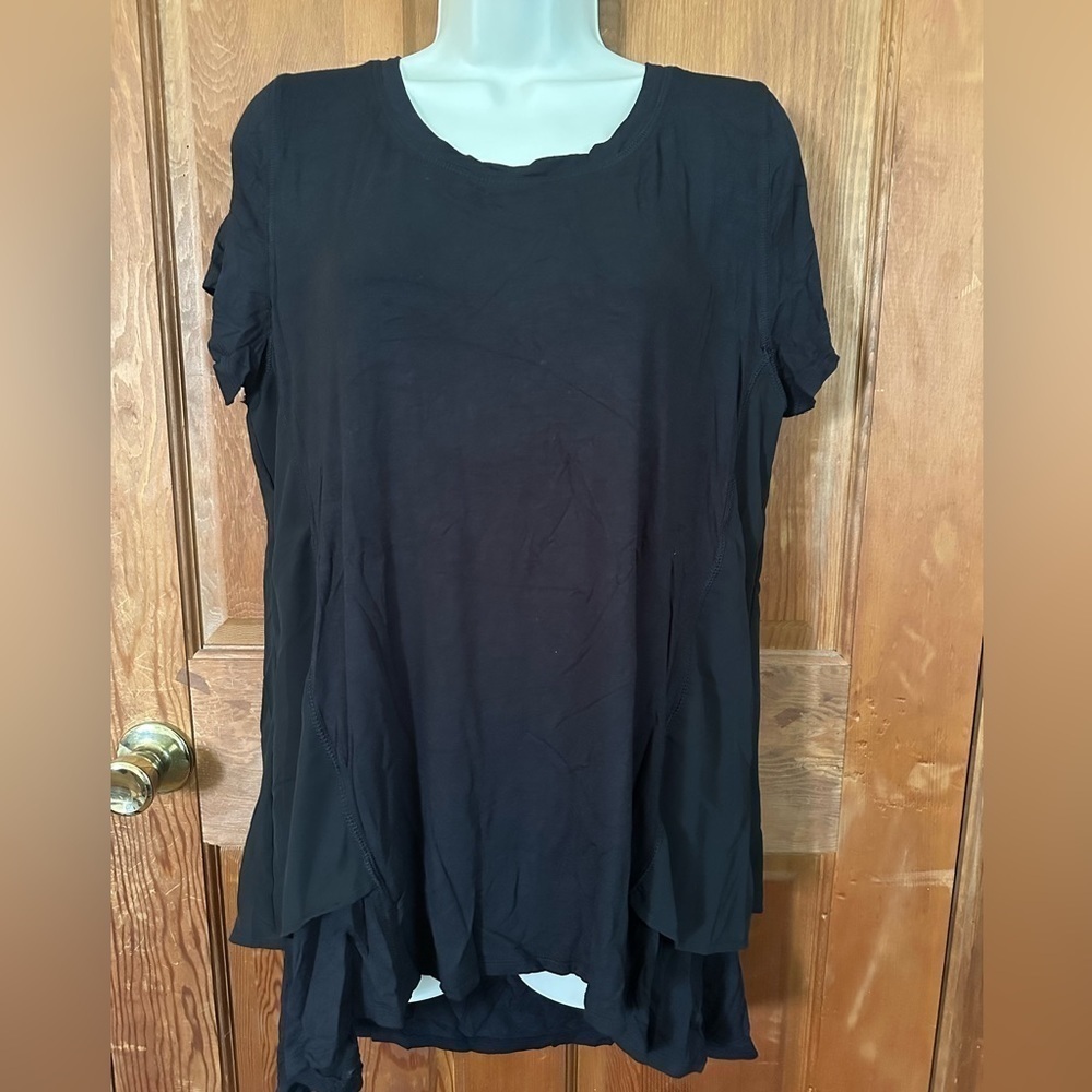 Ella Samani Zipper back Layered Black Tunic Size Large
